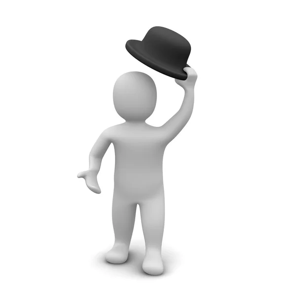 Muž zvýšení klobouk — Stock fotografie