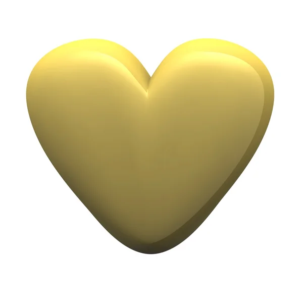 Золотое глянцевое сердце — стоковое фото