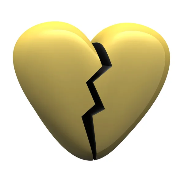 Corazón de oro roto — Foto de Stock