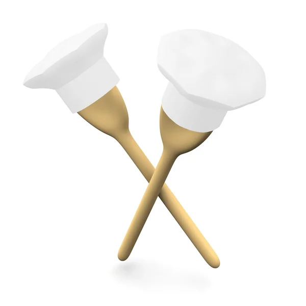 Two spoons with caps — Stock Photo, Image