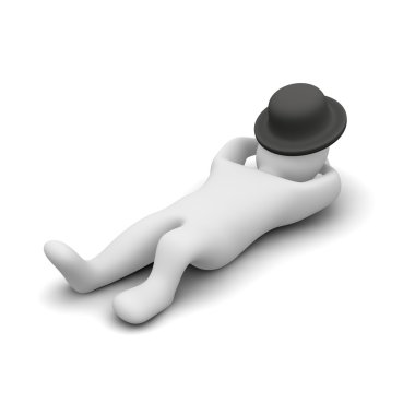 Man sleeping or relaxing under his hat clipart