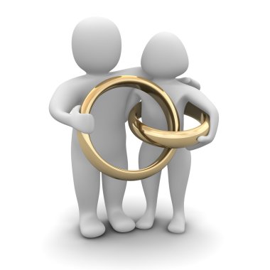 Couple and wedding rings clipart