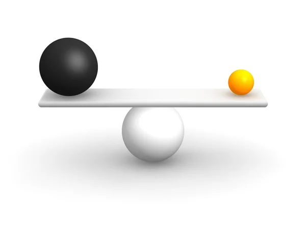 Ongelijke ballen in evenwicht — Stockfoto