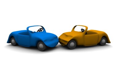 Two crashed cars clipart