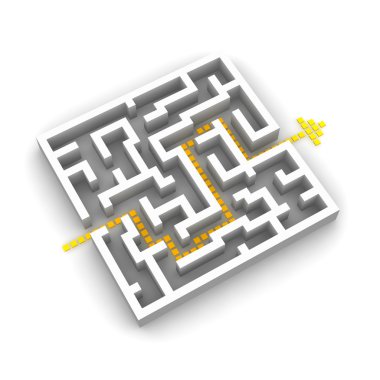Path through labyrinth clipart