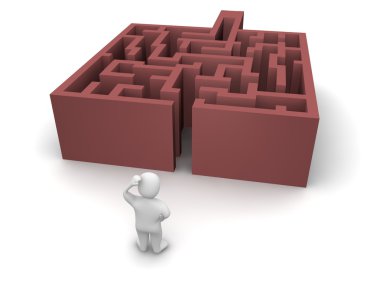 Man and maze without exit clipart