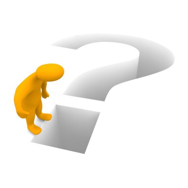 Man and question mark clipart