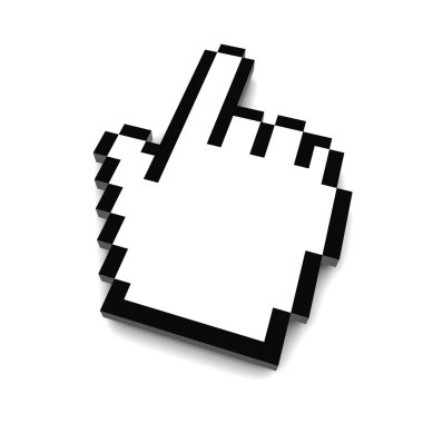 Computer hand cursor 3d clipart