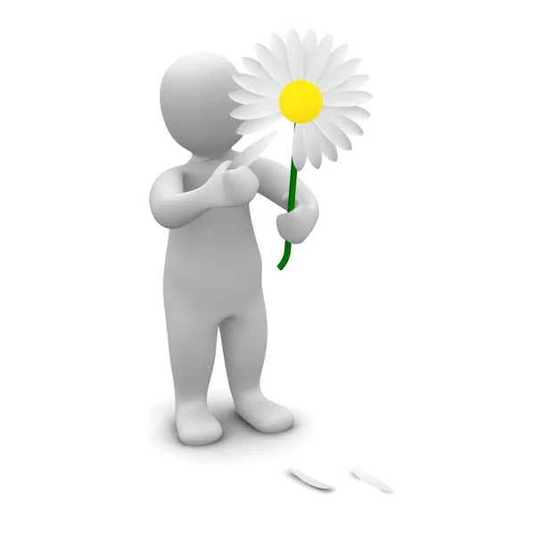 Man and flower — Stock Photo, Image