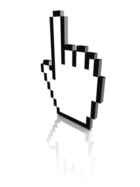 Computador mão cursor 3d — Fotografia de Stock