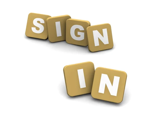 Sign in text — Stock Photo, Image