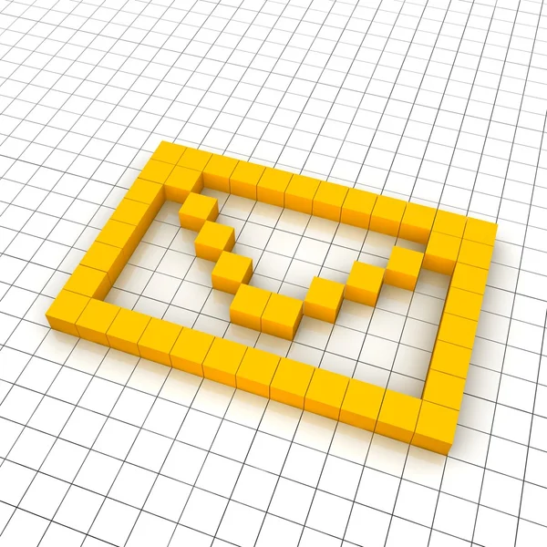 3D posta zarf simgesi — Stok fotoğraf