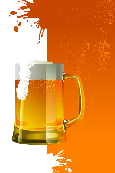Köpüklü bira bardağı. — Stok Vektör