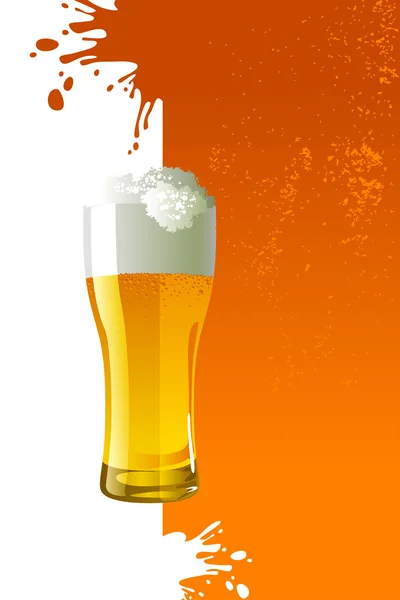 Bicchiere ghiacciato di birra leggera — Vettoriale Stock