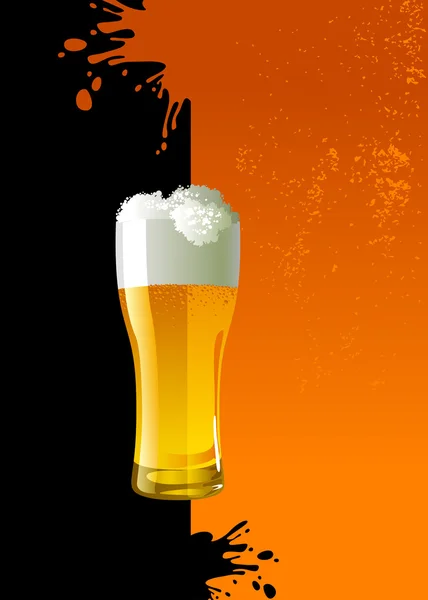 Παγωμένο ποτήρι μπύρα φως — Διανυσματικό Αρχείο