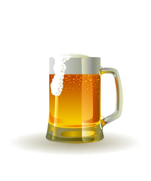 Caneca de cerveja com espuma — Vetor de Stock