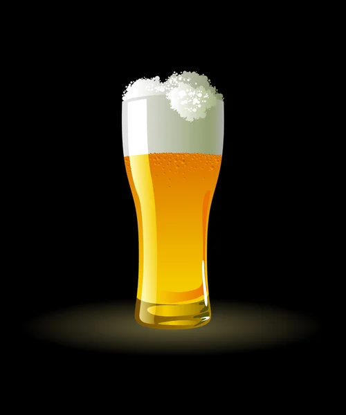 Copo gelado de cerveja leve — Vetor de Stock