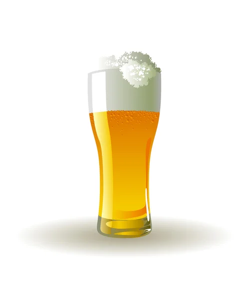 ライトビールの冷ややかなガラス — ストックベクタ