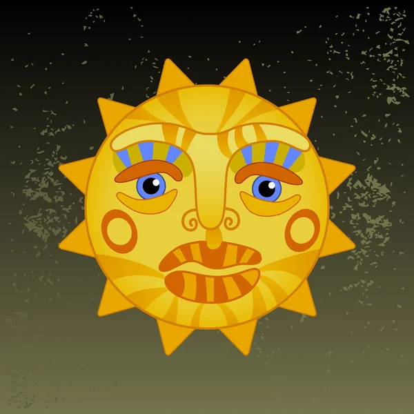 Grande caldo sole d'oro — Vettoriale Stock