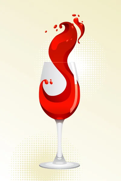 Glas rött vin — Stock vektor