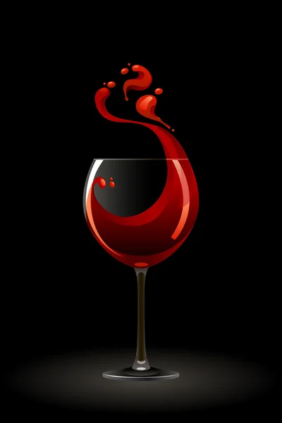 Szklanka czerwonego wina — Wektor stockowy