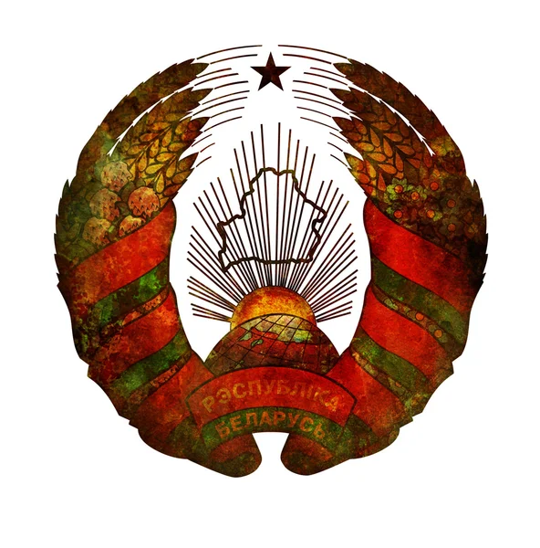 National emblem of belarus — Stock Photo, Image