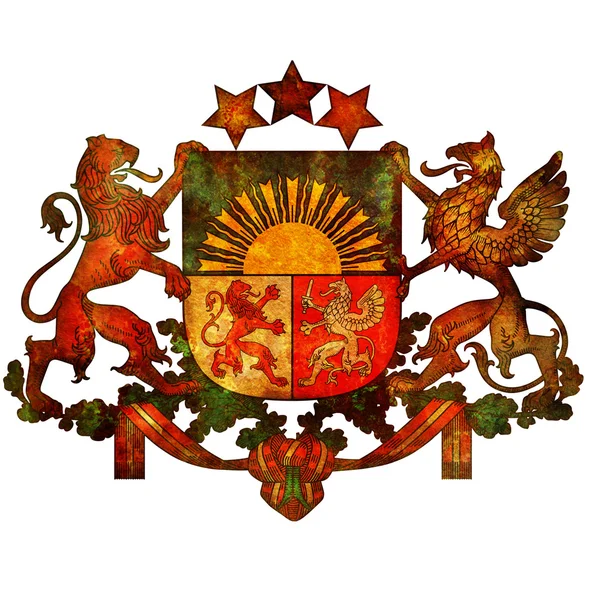 Emblema nacional de la latvia — Foto de Stock