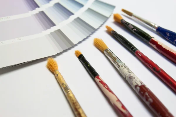 Výběr barvy s kartáčem — Stock fotografie