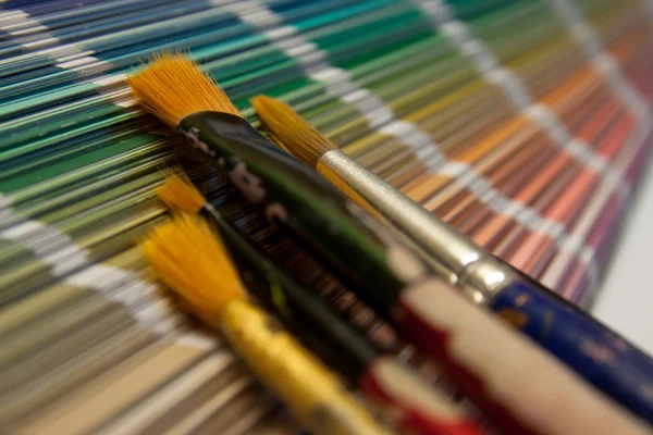 Coletor de cores com escova — Fotografia de Stock
