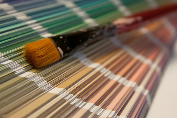 Coletor de cores com escova — Fotografia de Stock