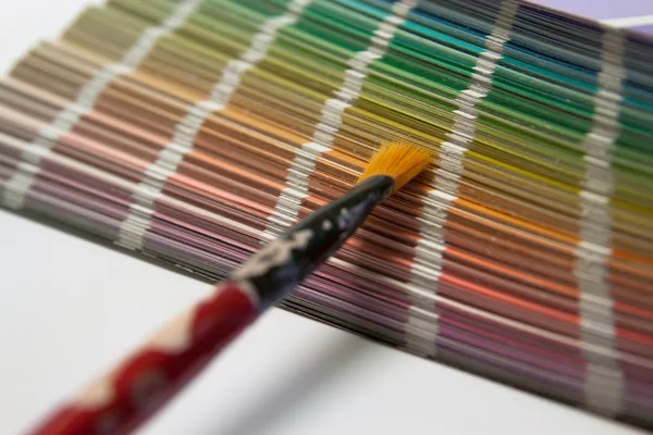 Color chart with brush — Stock Photo, Image