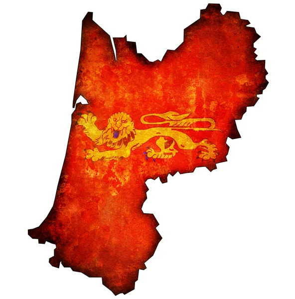 Kaart met de vlag van Aquitanië — Stockfoto