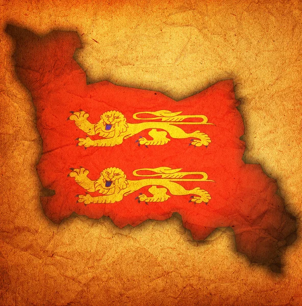 Χάρτης με σημαία της Νορμανδίας — Φωτογραφία Αρχείου