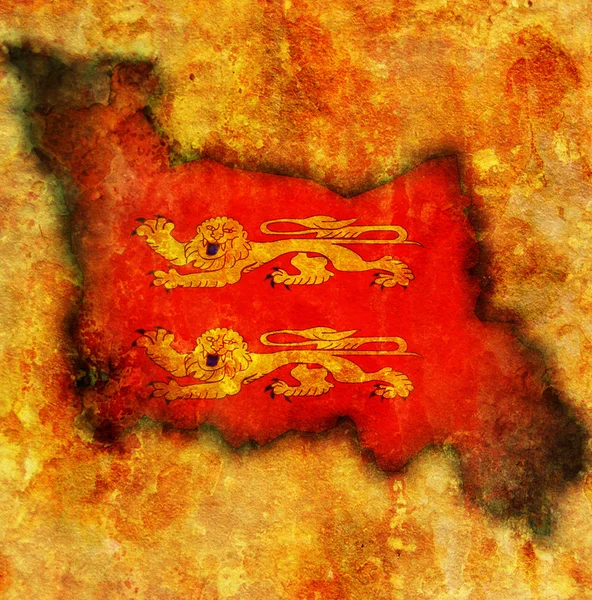 Mapa com bandeira de normandy — Fotografia de Stock