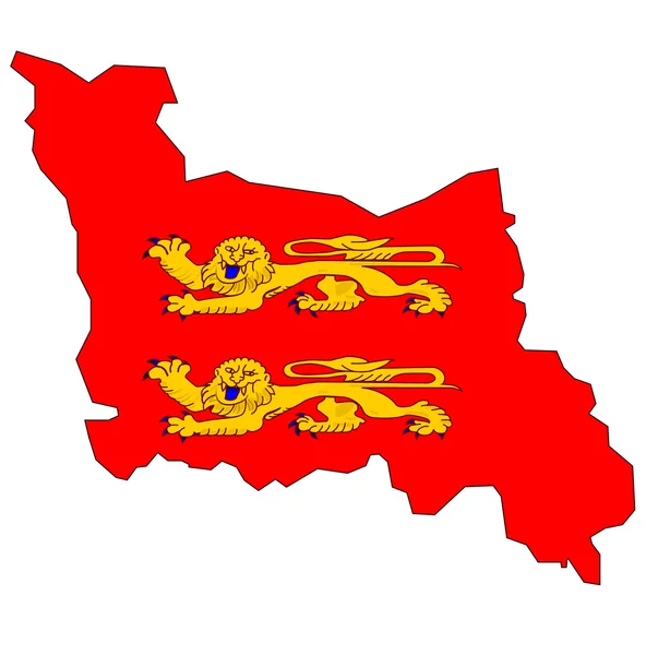 Mapa com bandeira de normandy — Fotografia de Stock