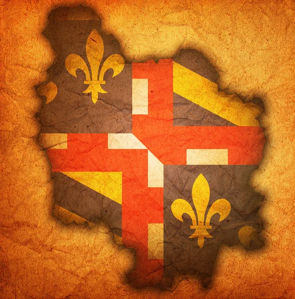 Kaart met de vlag van Bourgondië — Stockfoto