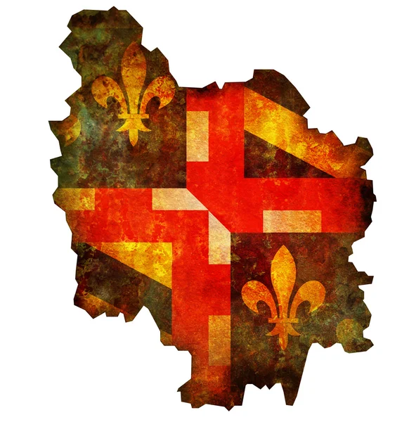 Karte mit Flagge der Bourgogne — Stockfoto