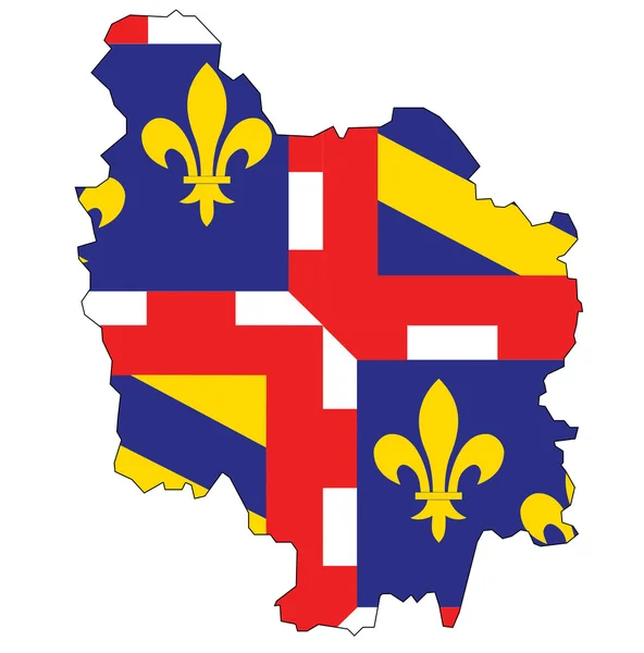 Karte mit Flagge der Bourgogne — Stockfoto