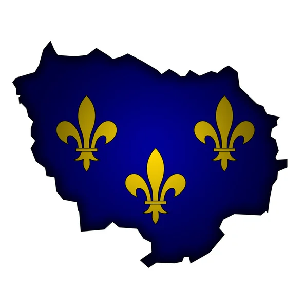 Карта с флагом ile de france — стоковое фото