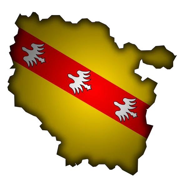 Map with flag of lorraine — Stock Photo, Image