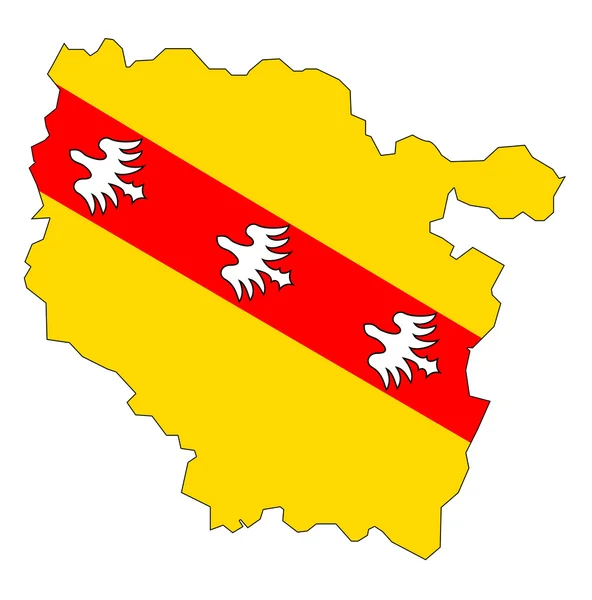 Carte avec drapeau de la Lorraine — Photo