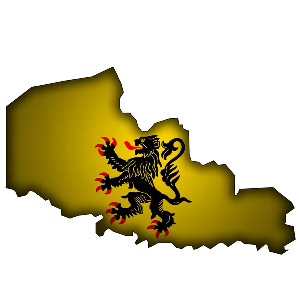 Mapa z flagą nord pas de Calais — Zdjęcie stockowe