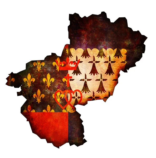 Karte mit Flagge von pays de la loire — Stockfoto