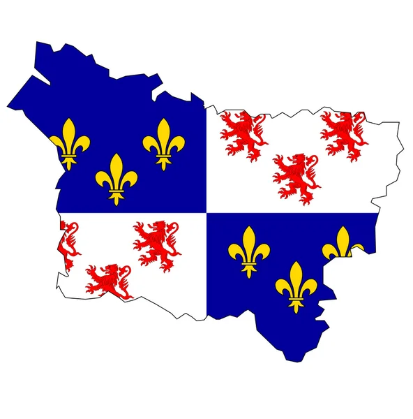 Kaart met de vlag van Picardië — Stockfoto