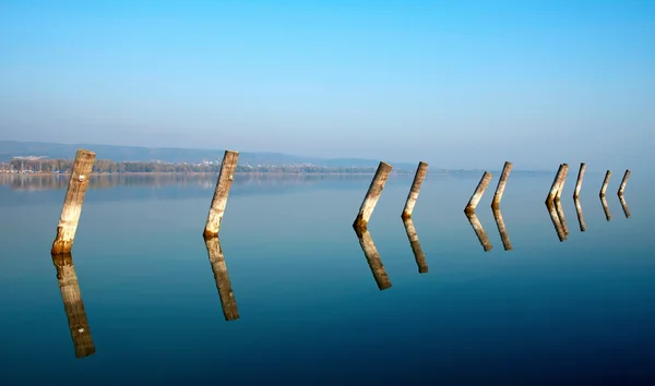 Pilas en el lago Balaton —  Fotos de Stock