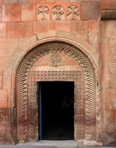 Porta no monastério de khor virap — Fotografia de Stock