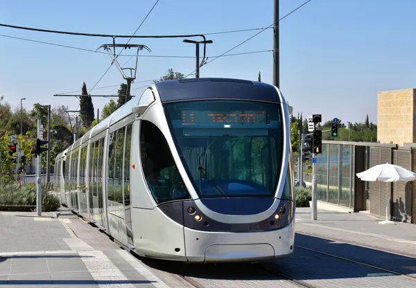 Nowoczesny tramwaj w Jerozolimie, Izrael Obrazek Stockowy