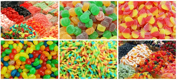 Collage caramelos — Foto de Stock