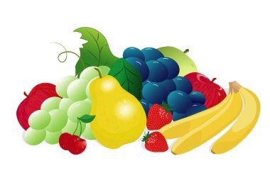 Vector illustration with fruits clipart