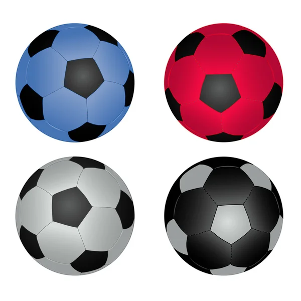 Vector illustration with soccer balls — Stock Vector